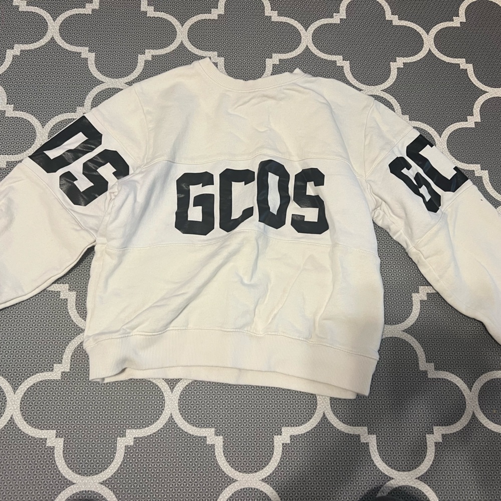 Kids White Sweatshirt with Black Lettering